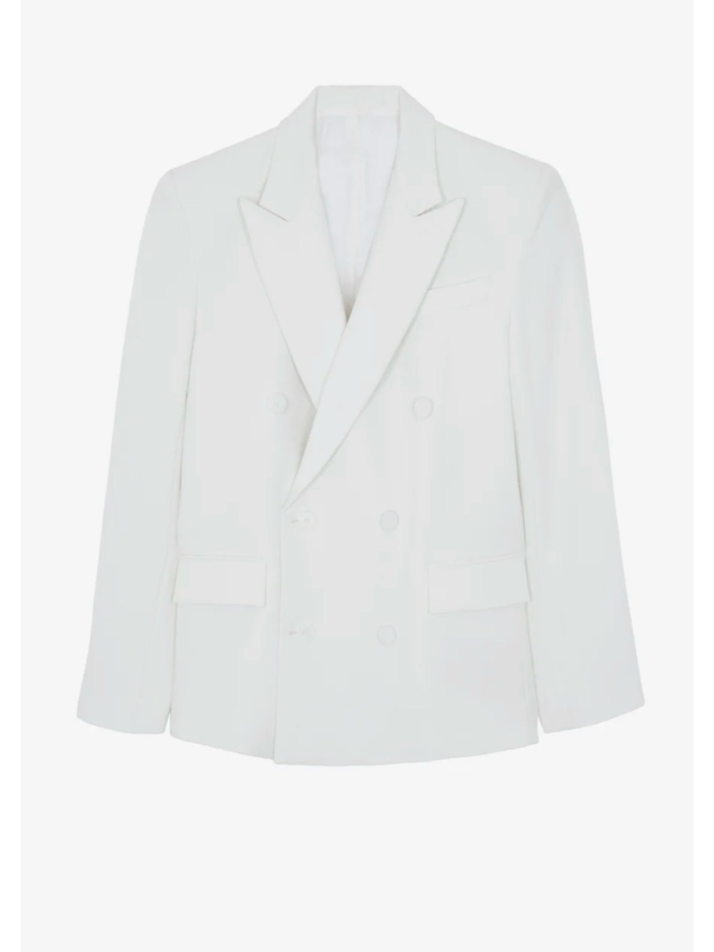 The Frankie Shop Zia Covered Buttons Blazer White Double Breasted - Picture 4 of 10